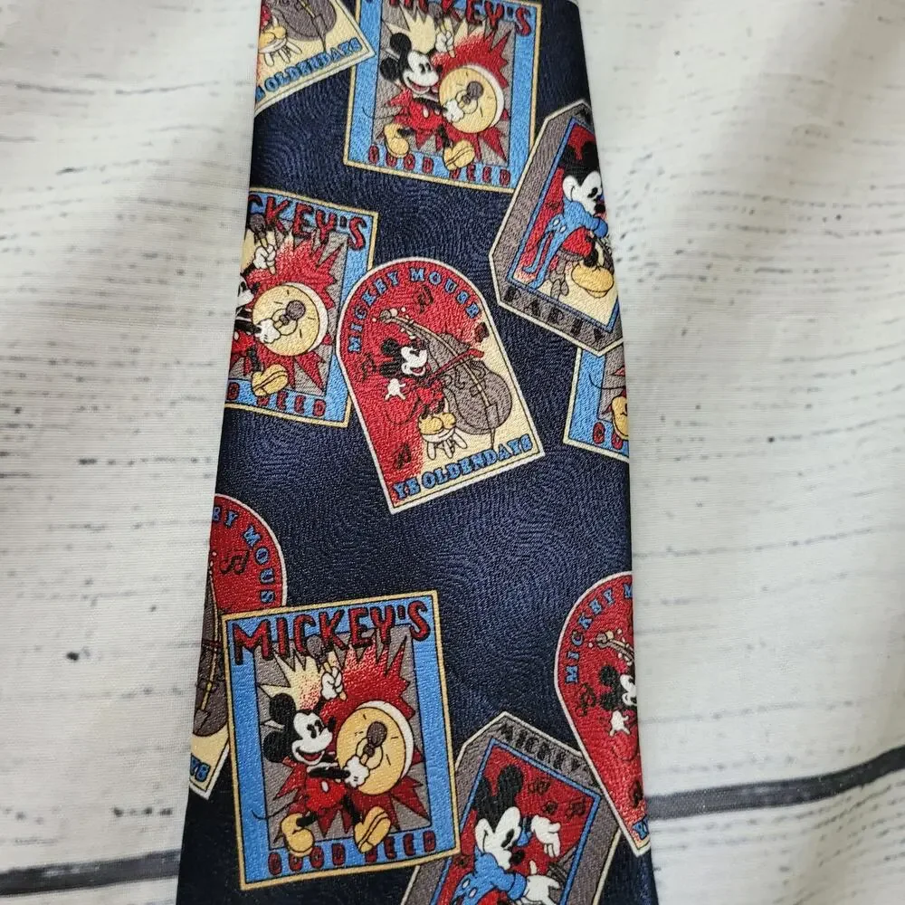 Mickey Unlimited Size 65” Vintage Novelty Tie Classic Disney‎ Print Black